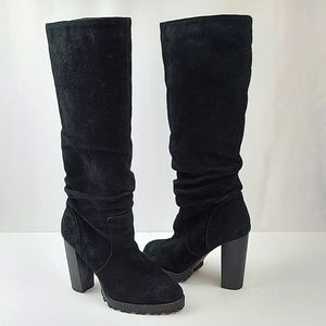 Aldo Acoecia Heeled Boots Black Suede Size 7